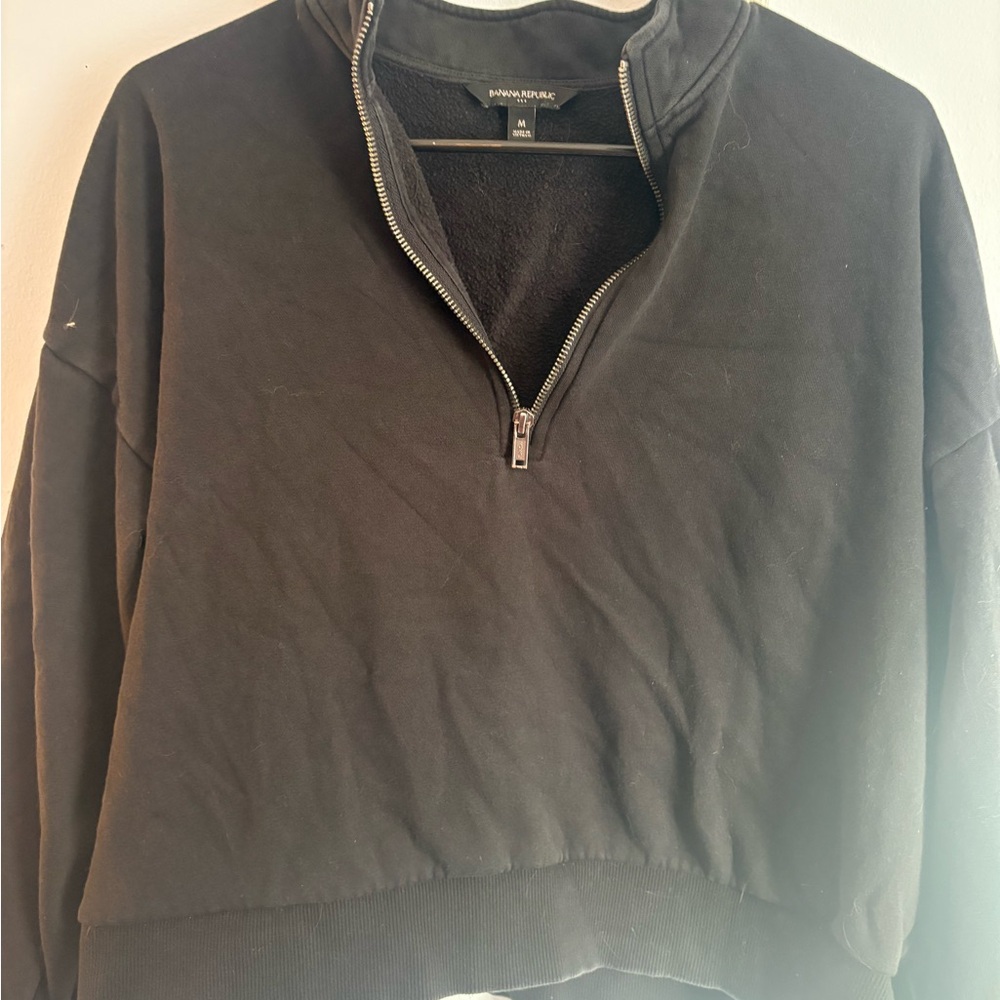 Banana Republic Black Zip-Up Sweater